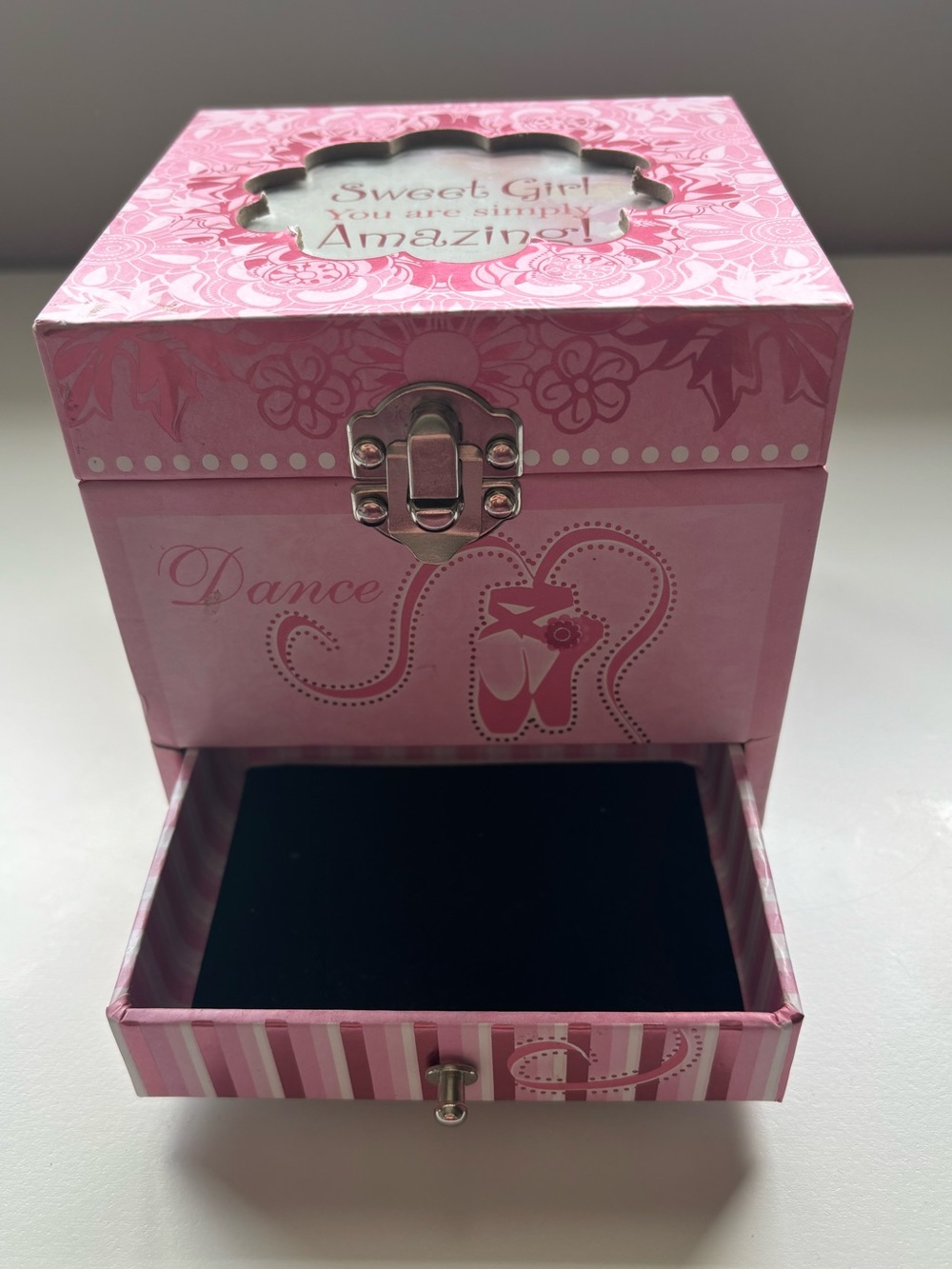 Girly dance ballerina music box with 1 drawer